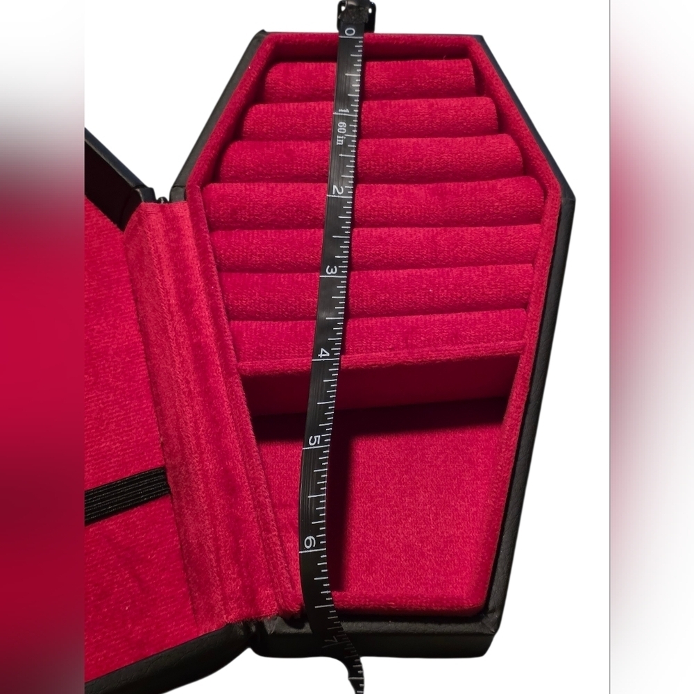 New Goth Black and Red Coffin-Shaped Jewelry Box - Picture 5 of 5